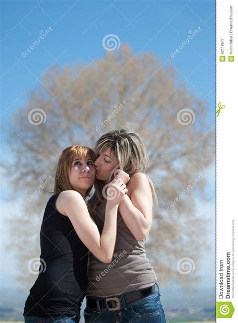 Female Best Friends Stock Image Image Of Kiss Expression 62118677