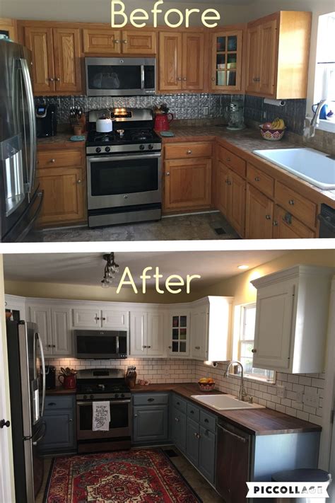 The top 4 white paint colours for kitchen cabinets. Two toned cabinets. Valspar Cabinet Enamel from Lowes = Successful kitchen updating… | Cheap ...