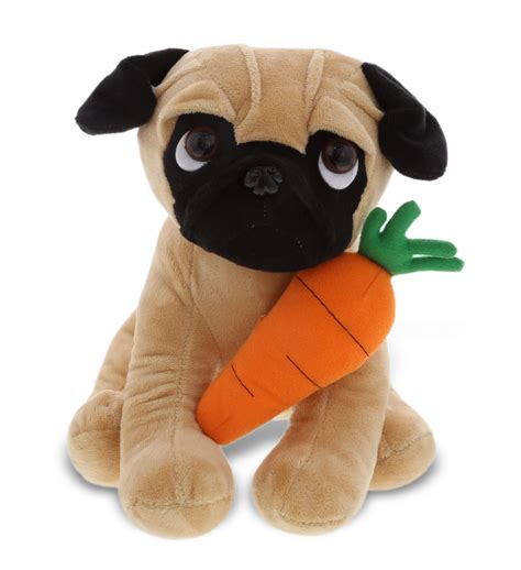 Dollibu Happy Easter Super Soft Plush Pug Dog With Carrot 10 Inches