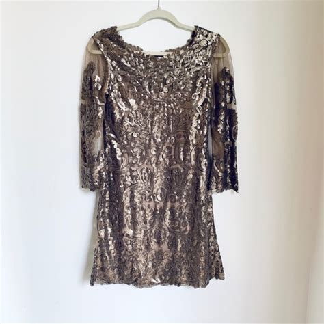 Yoana Baraschi Dresses Nwt Gold Embroidered Dress With Sequins Poshmark