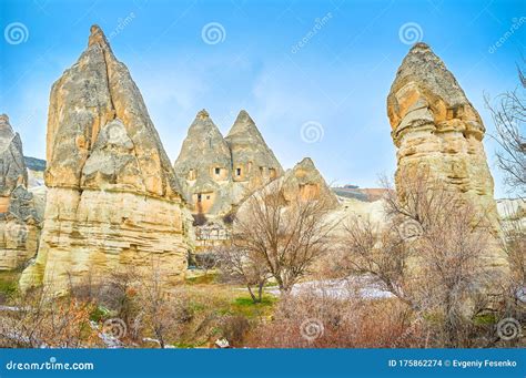 The Homes In Rocks Of Cappadocia Turkey Stock Photo Image Of