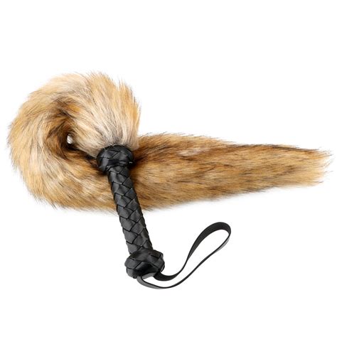 fox tail whip sex whip slave roleplay braided handle spanking paddle sex toys for men women