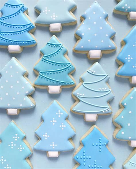 Merriest Christmas Blue Tree Cookie Christmas Sugar Cookies Christmas Cookies Easy Christmas
