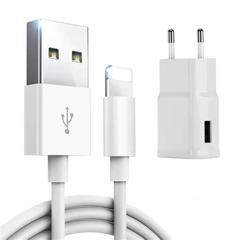 Kit 1m Usb Charging Cable Usb Wall Charger For Iphone 5 5s 6 6s 7 8