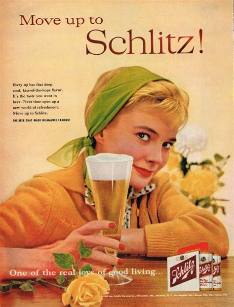 1960 Schlitz Beer Vintage Original Laminated Ad Art Beer Advertising