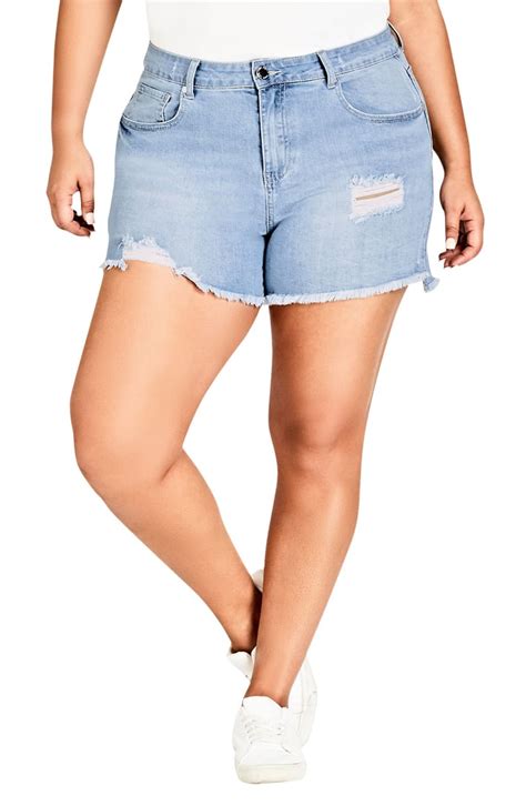 City Chic Sweet Cut Out Denim Shorts Denim Shorts By Body Type