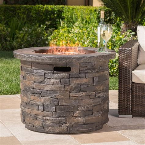 Blaeberry Outdoor Circular Natural Stone Fire Pit