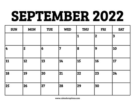 September Calendar September 2022 Printable Calendar Simple