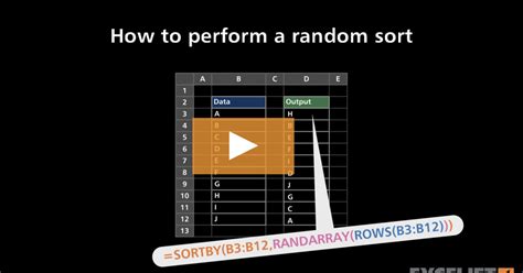 how to perform a random sort video exceljet