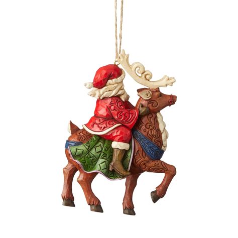 Santa Riding Reindeer Jim Shore Heartwood Creek Christmas Ornament