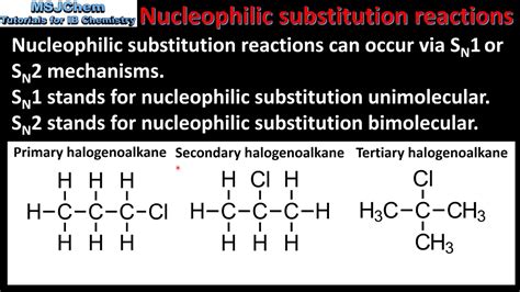 Introduction To Nucleophilic Substitution Reactions Hl Youtube