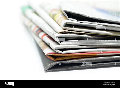 Newspapers Folded And Stacked Stock Photo Alamy
