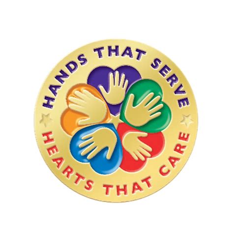 Hands That Serve Hearts That Care Lapel Pin With Presentation Card