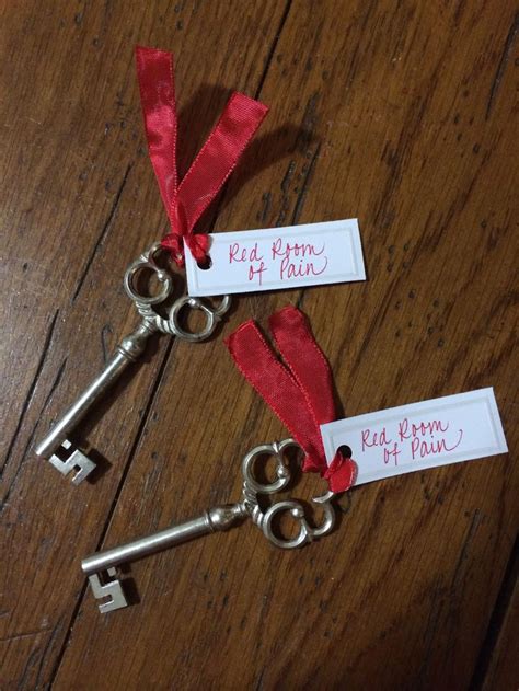 Fifty Shades Of Grey Theme Decorations Keys With Red Ribbon And Tag