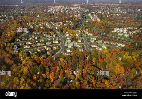 Loudoun County Virginia Usa Aerial View Of Suburban Housing
