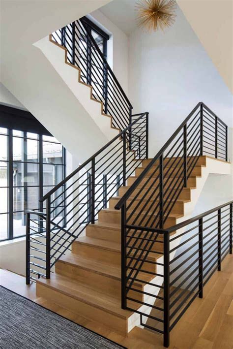 Rennai hoefer for lexi grace design. Fabulous modern farmhouse with delightful details in Minnesota | Stair railing design, Staircase ...