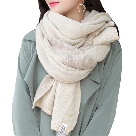 2018 Winter Wool Knitted Scarf Women Warm Cashmere Scarves Shawl Korean