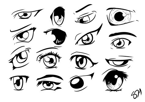 How To Draw Manga Anime Eyes 16 Different Eyes In Manga Studio 5