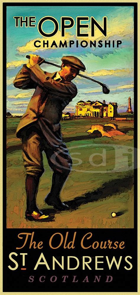 The Open British Open St Andrews Old Course Golf Art Golf T