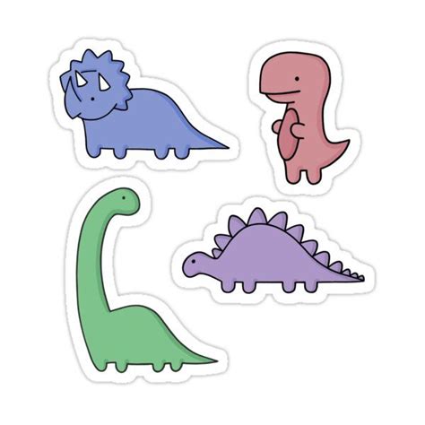 Dinosaur Illustrations Sticker By Bloemsgallery In 2021 Dinosaur
