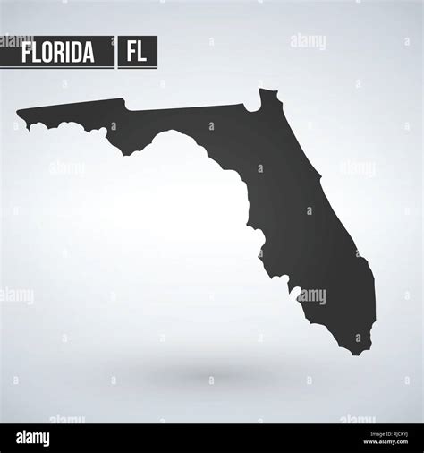 Mapa De Vectores De La Florida Ilustración Vectorial Aislados Negro