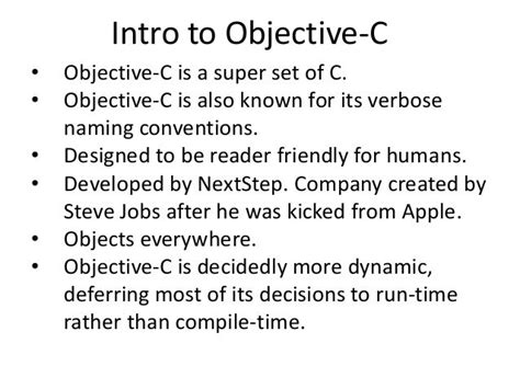Intro To Ios Object Oriented Programming And Objective C
