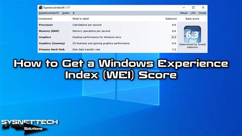 How To Get A Windows Experience Index Wei Score In Windows 10