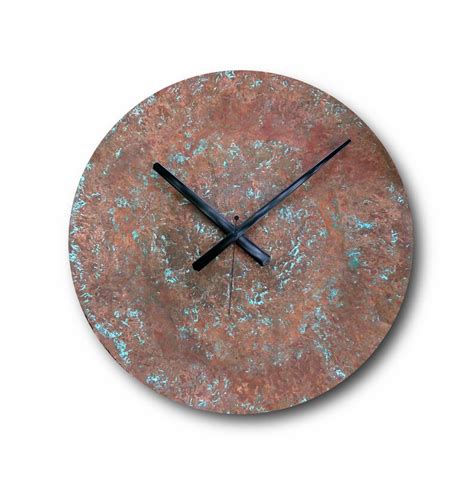 Large Patina Copper Clock Wall Clock Home Decor Original Etsy