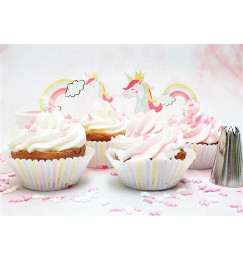24 Caissettes 24 Cake Toppers Licorne Scrapcooking®