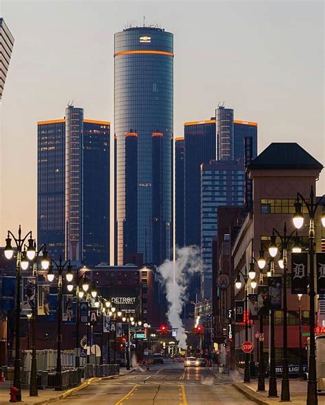 Downtown Detroit Detroit Skyline Detroit City Michigan City Hd Phone
