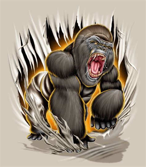 Gorilla Mad By Brown73 Monkey Art Gorillas Art Gorilla Tattoo