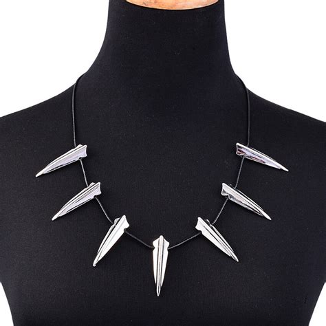 Marvel Black Panther Claw Necklace 10 Steel Claws Leather Collar