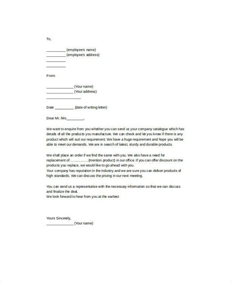 sample business enquiry letter  examples  word