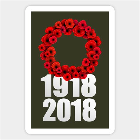 World War 1 Centennial Poppy Wreath Veterans Day Magnet Teepublic