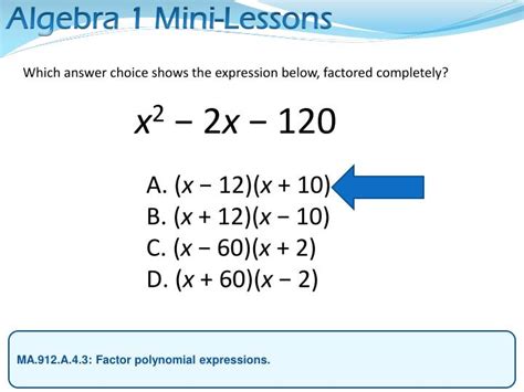 Ppt Ma912a43 Factor Polynomial Expressions Powerpoint