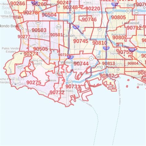 Los Angeles Zip Code Map Printable