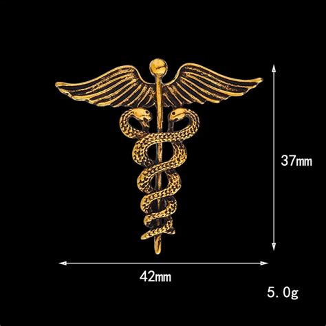 Medical Symbol Caduceus Nursing Metal Badge Brooches Lapel Pin For