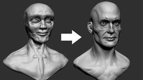 how to improve your face sculpting in zbrush real time sculpting youtube