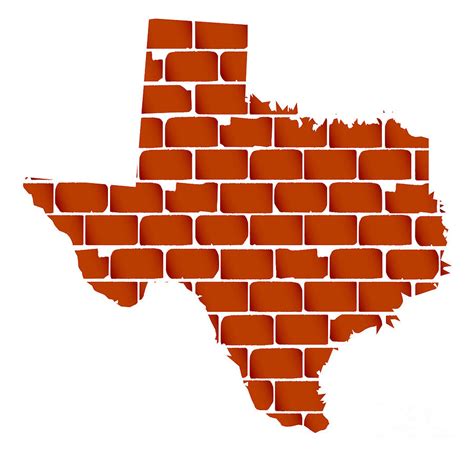 Brick Wall With The Silhouette Of Texas Digital Art By Bigalbaloo Stock