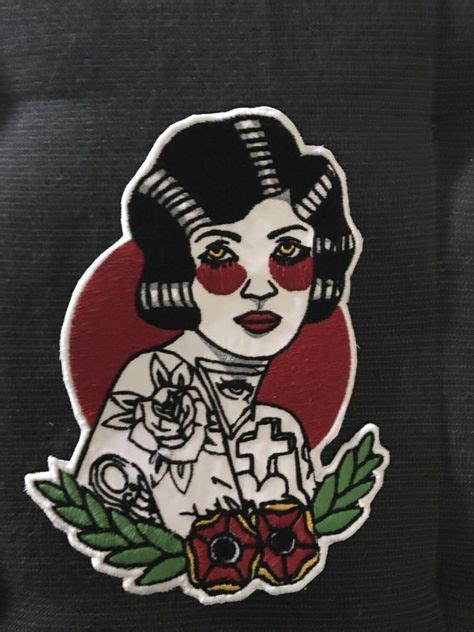 Woman Old School Patch Embroidery Inspiration Patches Pin And Patches