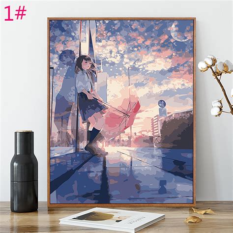 Oil Painting Paint By Number Kit Anime Paint By Number Etsy