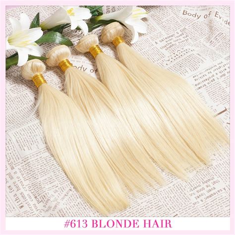 8a Blonde Virgin Hair Straight 4 Bundles Russian Virgin Hair Weave 613 Platinum Blonde Human