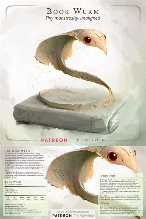 A Tiny Monstrosity The Book Wurm Dndhomebrew