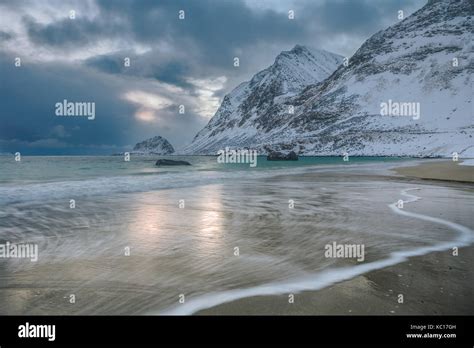 Haukland Beach Lofoten Island Norway Stock Photo Alamy