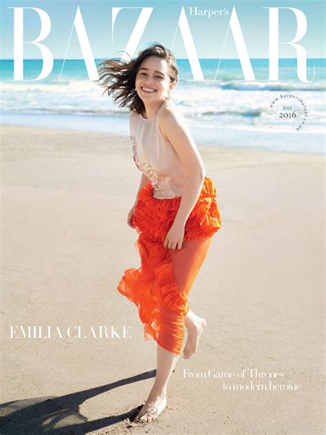 Emilia Clarke Covers Harpers Bazaar Uk July 2016