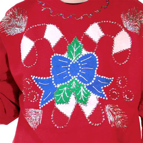 Diy Crafted Up Candy Cane Ugly Christmas Sweatshirt The Ugly Sweater Shop