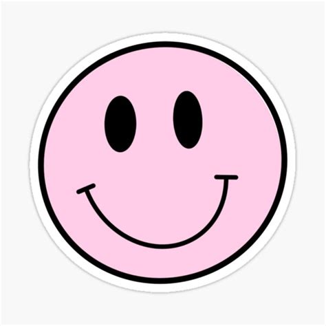 Pink Smiley Face Sticker For Sale By Feliciadesigns Redbubble