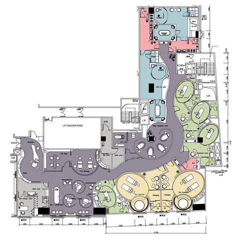 Draw your gym layout using the app, or let us draw it for you, based on a sketch. Resort plan, Spa design, Hotel floor plan
