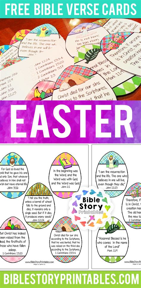 Easter Bible Verse Cards For Kids Bible Story Printables