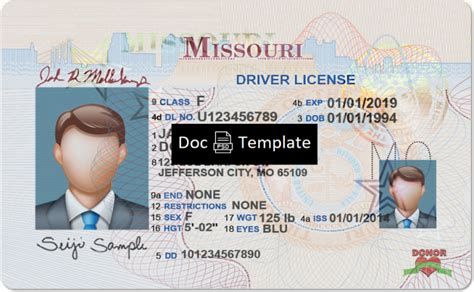 Missouri Driver License Template Psd Psd Templates
